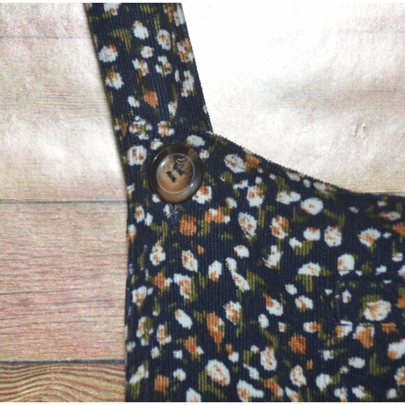 Saint Geraldine Ditsy Micro Floral Cord Overall Size M Black Jumpsuit Boho Retro - Picture 3 of 12